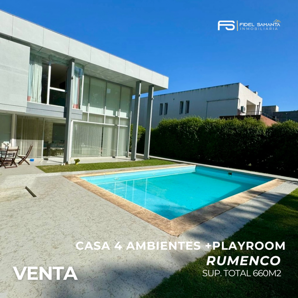 CASA EN VENTA CON PISCINA EN BARRIO PRIVADO RUMENCO